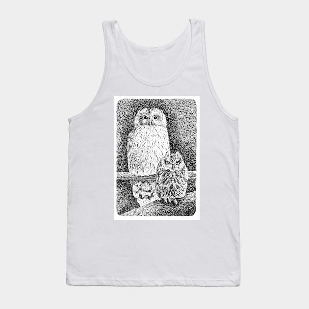 Owl drawing Tank Top by NatureDrawing